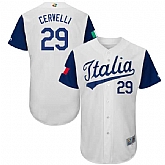 Men's Italy Baseball #29 Francisco Cervelli White 2017 World Baseball Classic Stitched Jersey,baseball caps,new era cap wholesale,wholesale hats